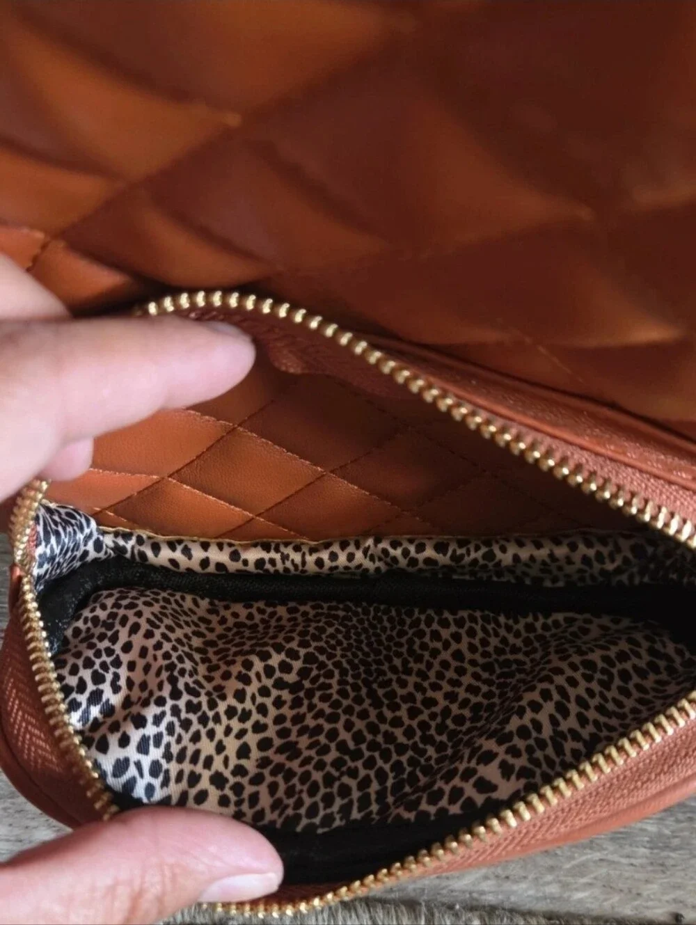 Quilted Mini Crossbody Backpack - Rust Orange